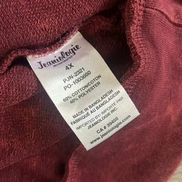 Frankie & Stella™ Oversized Cropped Hoodie PLUS - Burgundy size 4x - Picture 4 of 4